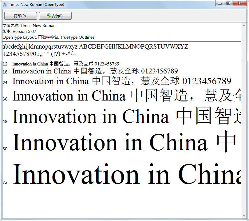 Times New Roman新罗马字体V5.07免费版