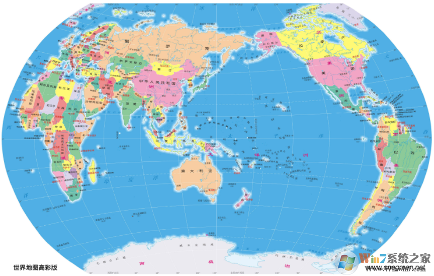 世界地形图PDF高清版