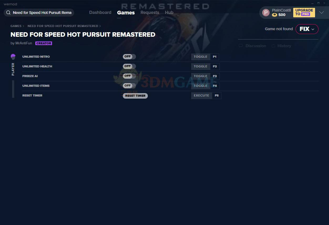 《极品飞车14：热力追踪3 重制版》v1.0五项修改器[MrAntiFun]