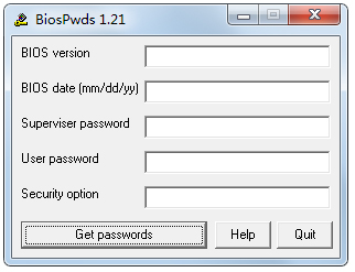 Biospwds最新版(BIOS密码获取工具)