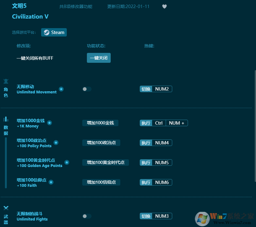 文明5全版本十二项修改器
