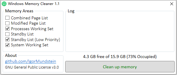 Windows Memory Cleaner老版本(电脑内存清理工具) v1.1.0 官方绿色免费版
