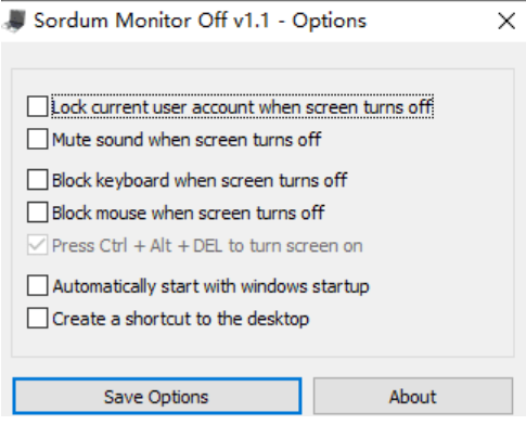 MonitorOff 显示器的开启与关闭 v1.1.0.0 绿色免费版