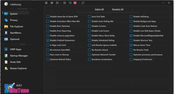 WinTune(win10/win11系统优化工具软件) v2.7.3 中文免安装绿色版