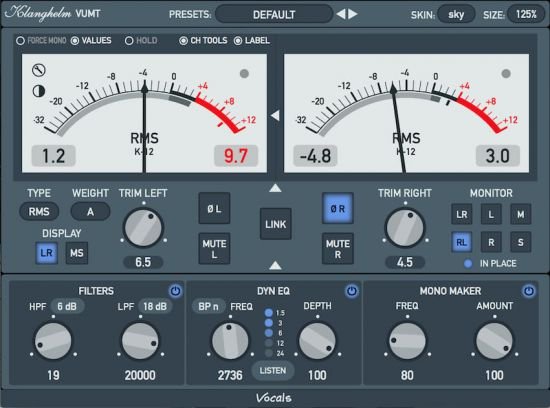 高质量音调控制插件 Klanghelm VUMT deluxe v2.6.0 AU/VST/VST3/AAX免费版