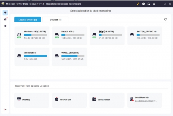 迷你兔数据恢复 MiniTool Power Data Recovery v11.8 绿色便携免费版