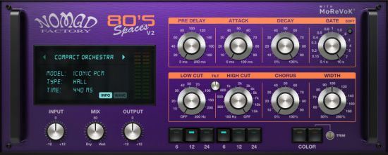 80年代氛围混响插件 Nomad Factory 80s Spaces v2.3.0 一键免费安装版