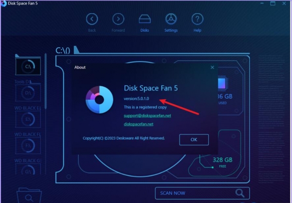 磁盘空间分析器 Desksware Disk Space Fan v5.0.1.0 多语言便携绿色版