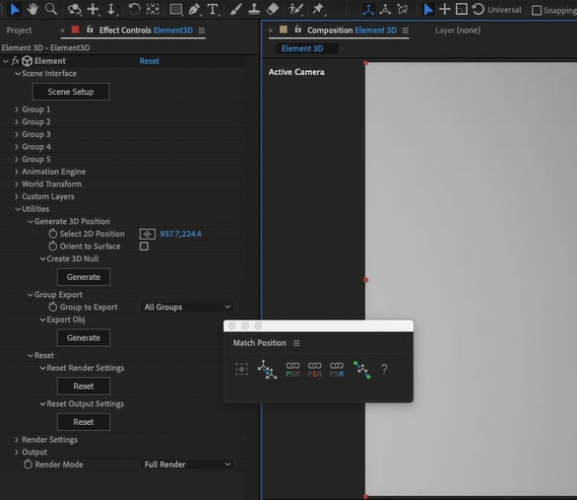 AE一键快速匹配链接图层位置方向脚本 Match Position V1.1 免费版+使用教程