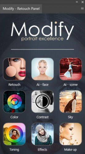 AI人工智能人像修饰扩展面板PS插件AI Modify Retouch Panel for Win+M1 汉化版