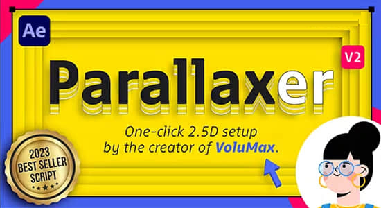 AE一键快速生成摄像机空间视差MG场景动画 Parallaxer v3.0 免费版+使用教程