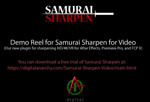 AE/PR视频智能锐化变清晰插件 Samurai 1.2.4 Mac 苹果电脑免费版