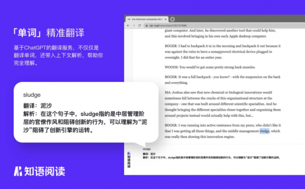 知语阅读 - 英语阅读与翻译助手 v0.1.2 Chrome扩展插件