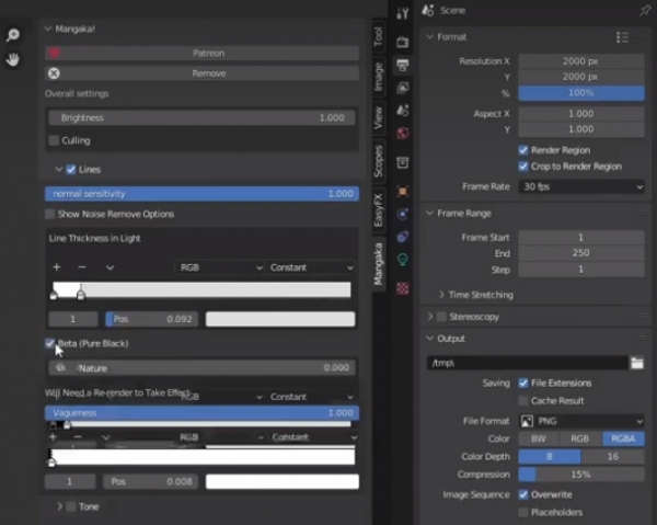 漫画家卡通手绘风格渲染Blender插件 Mangaka! 4.0 免费版+使用教程