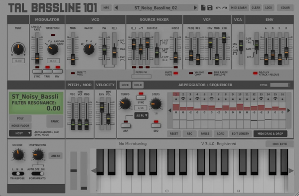 单声道低音合成器 Togu Audio Line TAL-BassLine-101 v3.6.8 R2R安装免费版