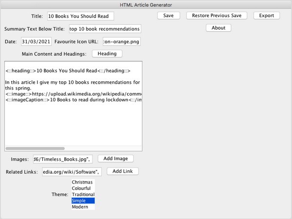 HTML Article Generator 文章生成工具  v1.3