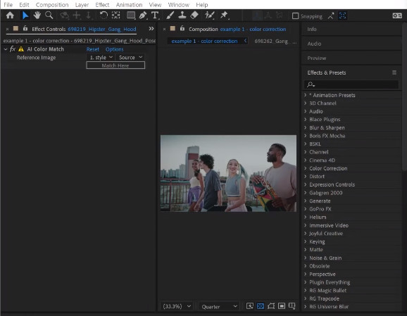 AE/PR一键人工智能电影级调色匹配插件Aescripts AI Color Match V1.4.8 免费版