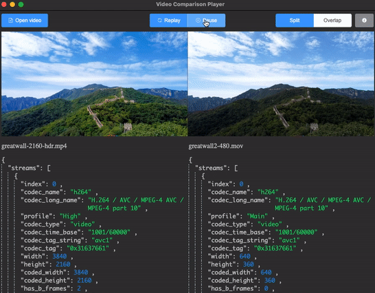 Video Comparison Player for Mac(视频对比播放器) v2.0.0 苹果电脑版(Intel+M1)