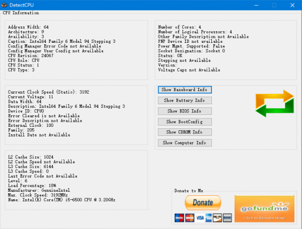 DetectCPU(CPU信息查询软件) v2.0 绿色免费版