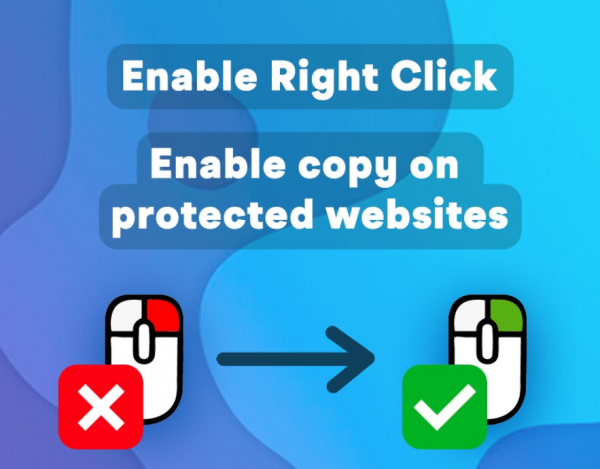 启用右键 - 允许复制和选择 v1.1.1 Chrome浏览器插件