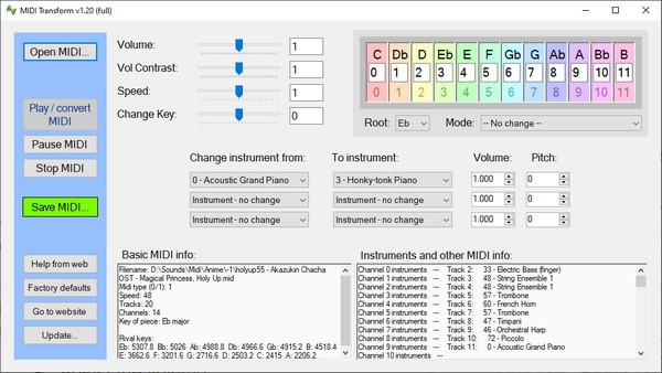 MIDI Transform(乐器数字接口转换工具) v1.20 官方安装版