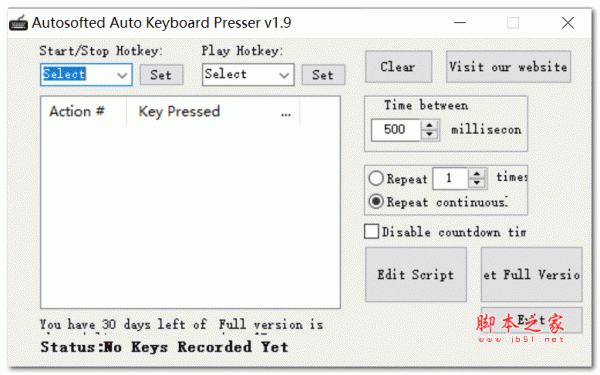 Autosofted Auto Keyboard Presser(键盘自动按键工具) V1.9 绿色免费版