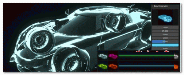Easy Holographic Addon(模型全息投影特效Blender插件) V1 免费版