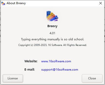 提高文本输入速度工具 16 Software Breevy v8.84 免费安装版 附使用教程