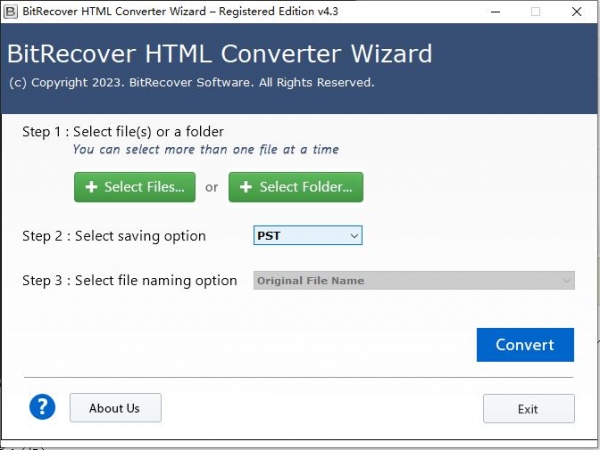 BitRecover HTML Converter Wizard破解补丁 v4.3 免费版附激活教程
