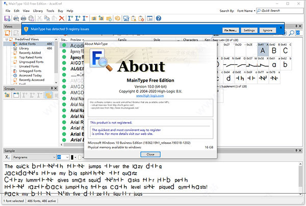 High-Logic MainType(字体管理设计工具) v12.0.0.1293 32位 VIP特别版(附教程+注册机)