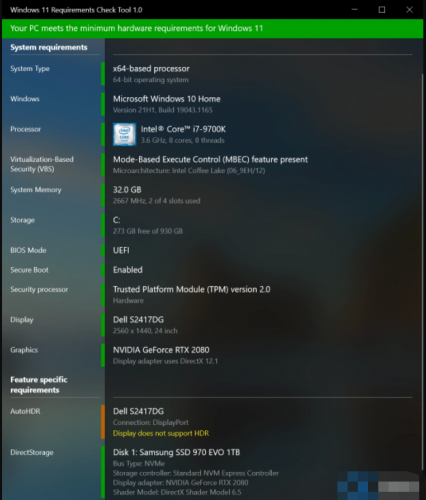 Windows 11 Requirements Check Tool(Win11硬件要求检查工具) v1.5.0 免费版