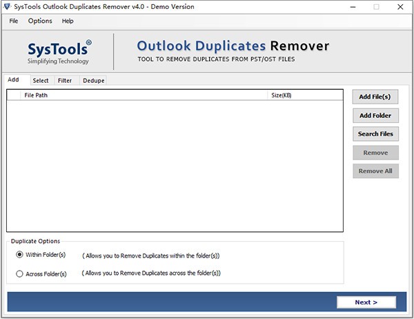 SysTools Outlook Duplicates Remover(邮箱处理软件) v4.0 官方安装版
