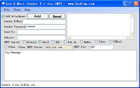 Xod E-Mail Sender(自动发送邮件软件) v1.0 绿色免费版