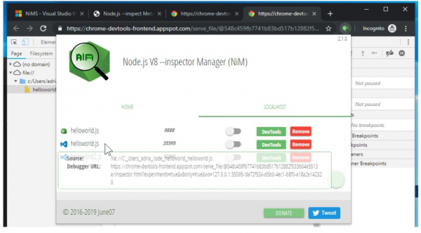 NIM(Node.js 调试管理工具) v2.8.1 Chrome扩展插件