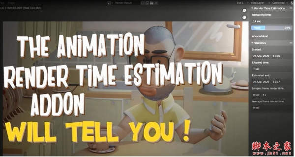 Blender渲染时间计算统计显示工具 Render Time Estimation V3.2 免费版