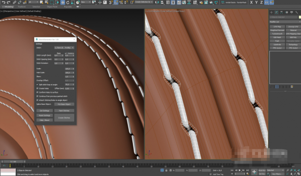 3DS MAX样条线针迹绘制缝线插件StitchGenerator v1.0 for 3ds Max 免费版