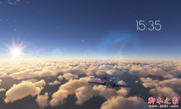 Wallpaper Engine 微软模拟飞行云层之上记时动态壁纸 免费版