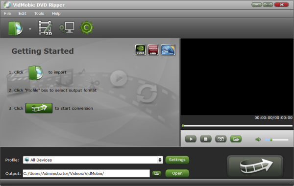 VidMobie DVD Ripper(DVD转换工具) v2.1.1 免费安装版