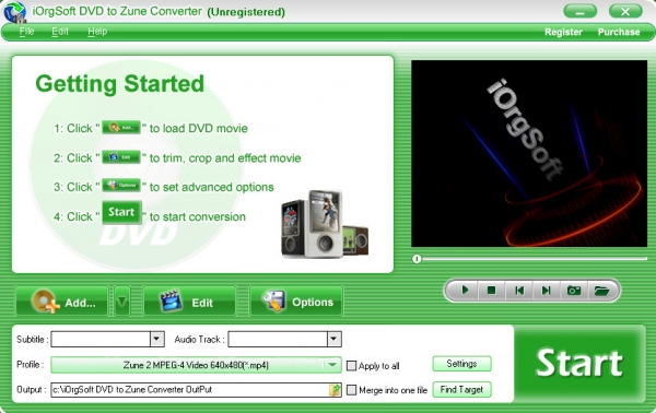 iOrgSoft DVD to Zune Converter(视频转换软件) v3.3.8 官方安装版