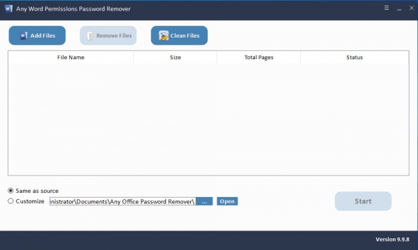 Any Word Permissions Password Remover(word密码移除工具) v9.9.8 官方安装版