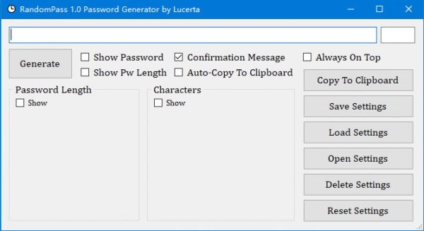 RandomPass(随机密码生成器) v1.0.1 免费绿色版