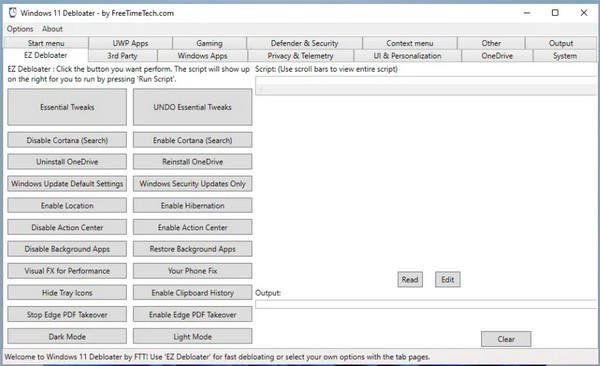 Windows 11 Debloater(win11便携式调整器) v2.0.0 绿色免费版