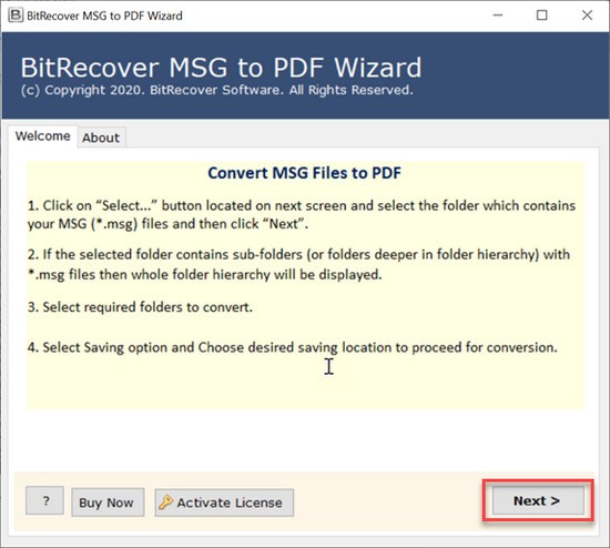 BitRecover MSG to PDF Wizard(MSG到PDF转换器软件) v8.6 官方安装版