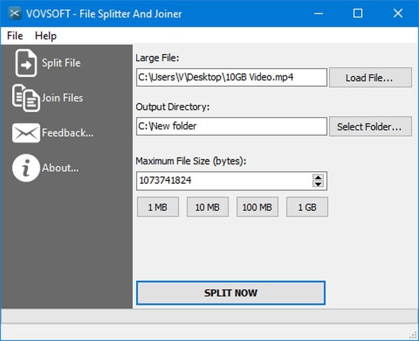 VovSoft File Splitter and Joiner(文件拆分合并) v1.2 免费安装版