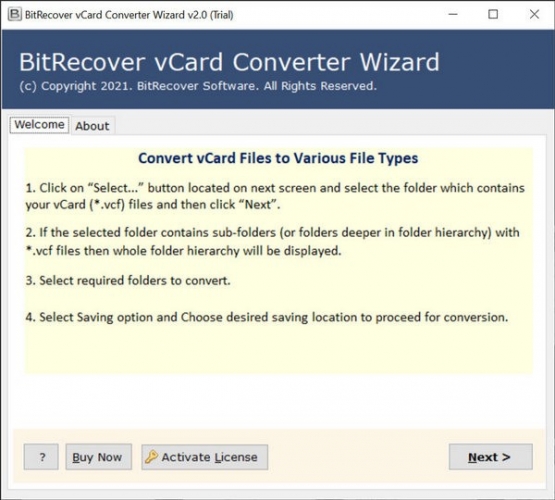 BitRecover vCard Converter Wizard(vCard文件转换器工具) v3.0 官方安装版