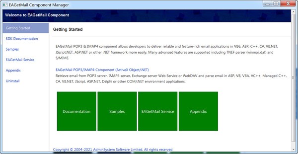 EAGetMail Component Manager(电子邮件组件管理工具) v5.2.1.7 官方安装版