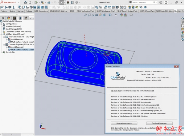 CAMWorks 2022 for SolidWorks2021-2022 sp3 中文授权版(附破解文件+安装教程) 64位