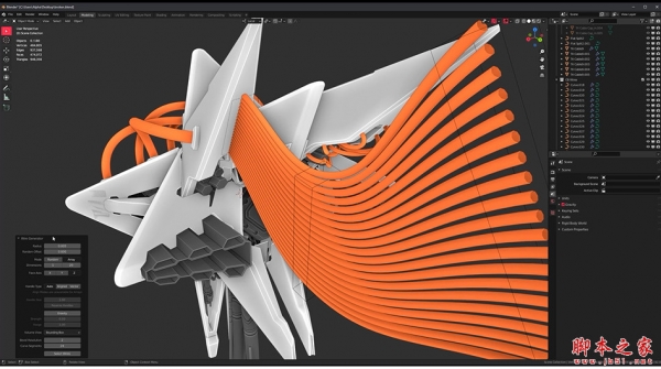 Blender三维电缆曲线链接生成器 Curve Basher V1.3 Rev 3 免费版