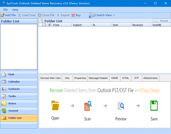 SysTools Outlook Deleted Items Recovery(删除邮件恢复工具) v3.0 免费版