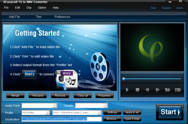 4Easysoft TS to WAV Converter(音频转换器) v3.2.22 官方版